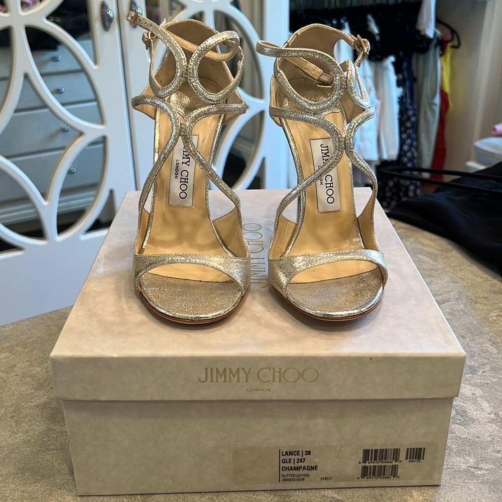 Jimmy Choo Lance - Champagne Leather